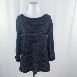 Dakota Collective black & white boucle long sleeve top